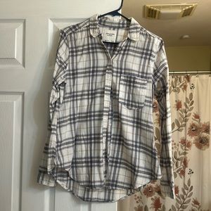 Abercrombie blue plaid shirt size large